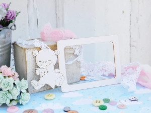 Tekturka - Sweet Dreams - Ramka miś z gwiazdką - lewa