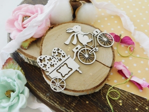 Tekturka "Witaj Wiosno" - Zając na rowerze z szalikiem