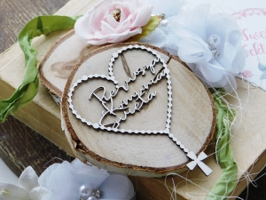 Tekturka "Komunia 2021" - Różaniec z napisem