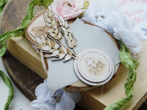 Tekturka "Komunia 2021" - Kłosy z hostią 