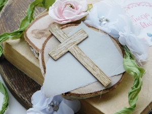 Tekturka "Komunia 2021" - Krzyż drewniany