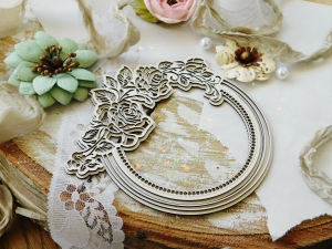 Tekturka "W różach i koronkach" - Ramka róże I - tło