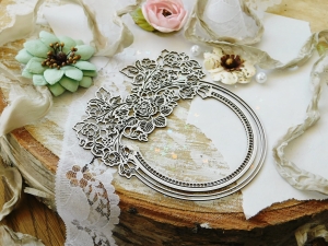 Tekturka "W różach i koronkach" - Ramka róże III