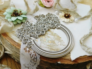 Tekturka "W różach i koronkach" - Ramka róże III - tło