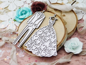 Tekturka "Kochaj" - Suknia i Garnitur z tłem