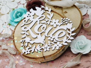 Tekturka "Kochaj" - Serce Love