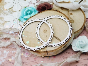 Tekturka "Kochaj" - Ramki koło - 2 sztuki