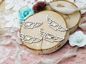 Tekturka "Kochaj" - Koperta ze skrzydłami mniejsza - 4 sztuki  