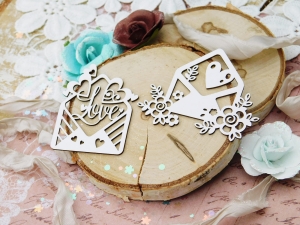 Tekturka "Kochaj" - Koperty - 2 sztuki