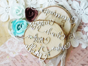 Tekturka "Kochaj" - Napisy PL - 6 sztuk    