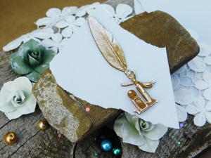 Tekturka "Wspomnienia" - Pióro i kałamarz