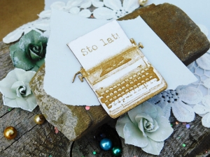 Tekturka "Wspomnienia" - Maszyna do pisania - Sto lat!