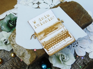 Tekturka "Wspomnienia" - Maszyna do pisania - W dniu imienin!