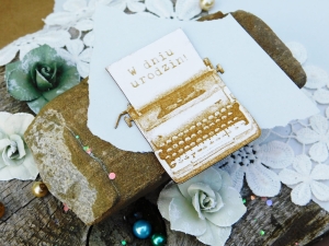 Tekturka "Wspomnienia" - Maszyna do pisania - W dniu urodzin!