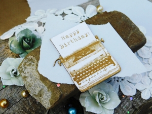 Tekturka "Wspomnienia" - Maszyna do pisania - Happy Birthday!