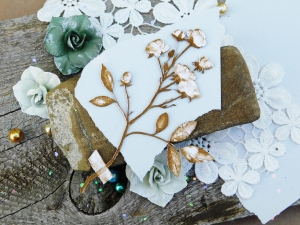 Tekturka "Wspomnienia" - Róże z taśmą