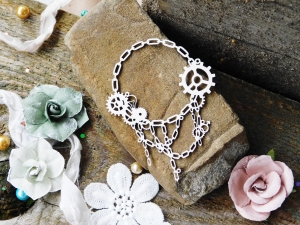 Tekturka "Mechaniczni" - Ramka: koło, tryby, łańcuchy