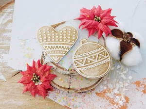 Tekturka "Święta, święta..." - Pierniczki Bombka i Serce