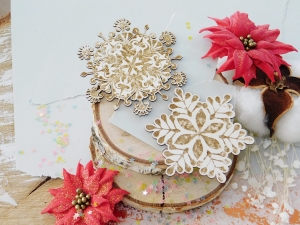 Tekturka "Święta, święta..." - Śnieżynki I - 2 sztuki