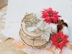 Tekturka "Święta, święta..." - Śnieżynki III - 2 sztuki