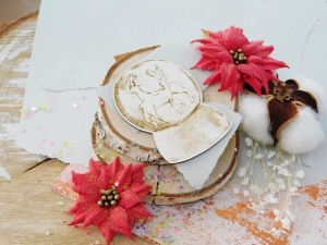 Tekturka "Święta, święta..." - Szklana kula z reniferami