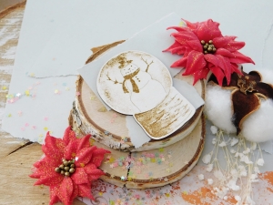 Tekturka "Święta, święta..." - Szklana kula z bałwanem