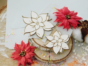 Tekturka "Święta, święta..." - Poinsettia - 2 sztuki