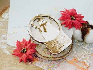 Tekturka "Święta, święta..." - Shaker Box - Kula śnieżna z bałwanem