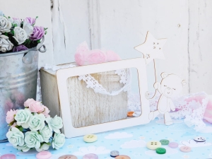 Tekturka - Sweet Dreams - Ramka miś z balonikiem - prawa