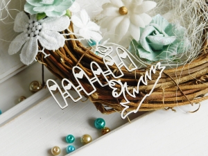 Tekturka "Wiosna" - Płotek z ptaszkiem