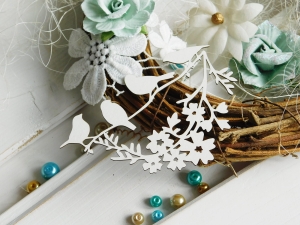 Tekturka "Wiosna" - Ptaki i kwiaty