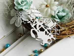 Tekturka "Wiosna" - Zając kompozycja - drabina