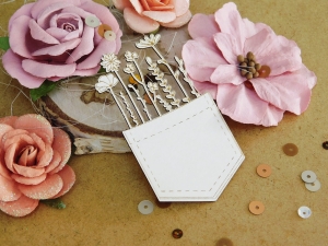 Tekturka "Wiosennie" - Kwiaty w kieszeni