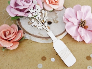 Tekturka "Wiosennie" - Kwiaty w butelce