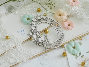 Tekturka "Komunia 2022" - Ramka owal z konwaliami