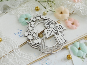 Tekturka "Komunia 2022" - Ramka owal, dziewczynka