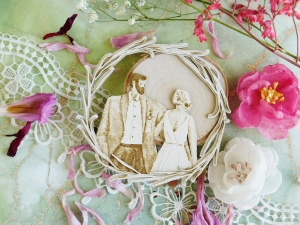 Tekturka "Naturalnie - Miłość" - Para w ramce V