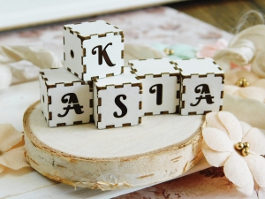 Tekturka "Milusińscy" - Mini kostki z literkami - 3D - 1 sztuka