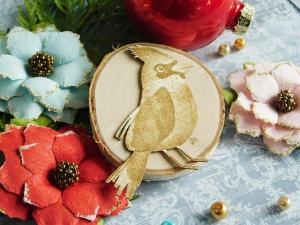 Tekturka - Wesołych Świąt - Ptak