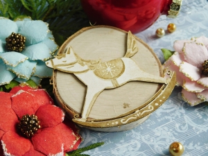 Tekturka - Wesołych Świąt - Koń na biegunach