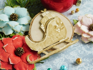 Tekturka - Wesołych Świąt - Sanie