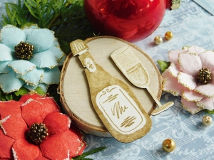 Tekturka - Wesołych Świąt - Szampan