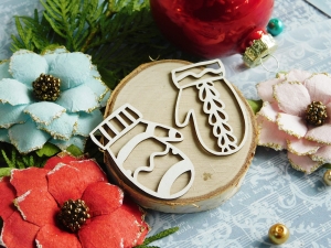 Tekturka - Wesołych Świąt - Rękawiczki zygzaki