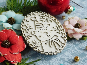 Tekturka - Wesołych Świąt - Urodzinowy miś