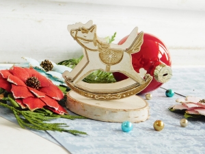 Tekturka - Wesołych Świąt - Konik bujany 3D 