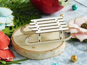 Tekturka - Wesołych Świąt - Sanki proste 3D  