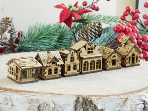 HDF - Zima 2023 - Zestaw mini domków, 6 sztuk