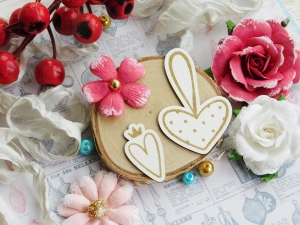 Tekturka "Zima 2023" - Serca - 2 sztuki