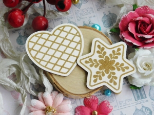 Tekturka "Zima 2023" - Serce, gwiazdka I - 2 sztuki 