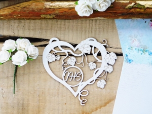 Tekturka - Pierwsza Komunia II - Winorośl na sercu IHS